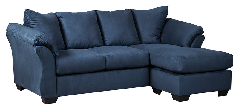 Darcy Blue Microfiber Sofa Chaise