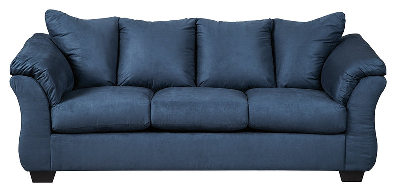 Darcy Blue Microfiber Sofa