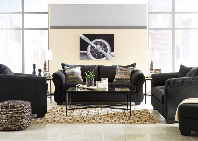 Darcy Black Microfiber Sofa