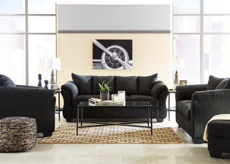 Darcy Black Microfiber Sofa