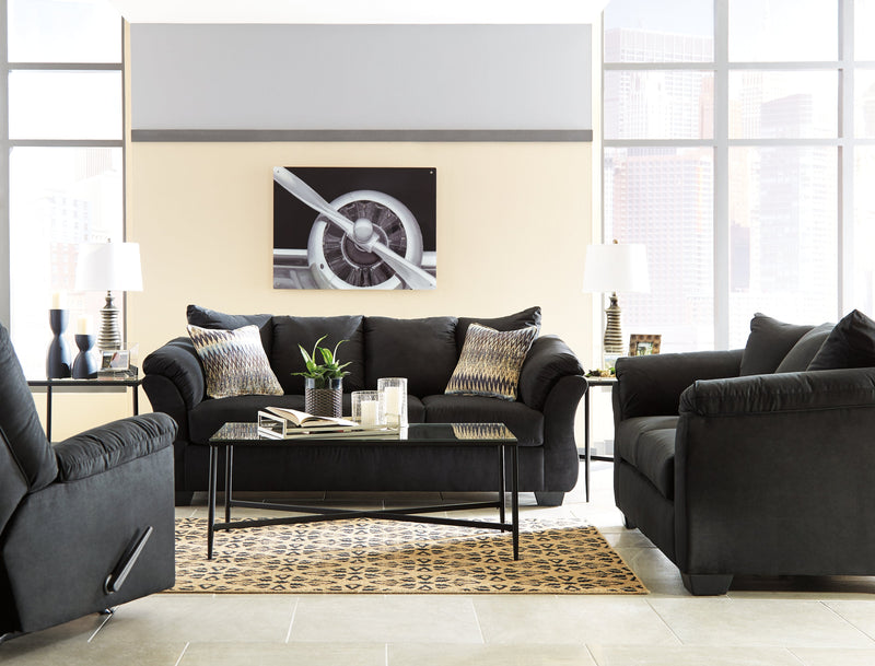 Darcy Black Microfiber Sofa