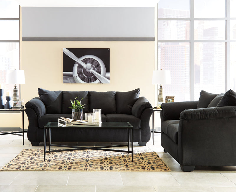 Darcy Black Microfiber Sofa