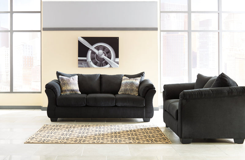 Darcy Black Microfiber Sofa