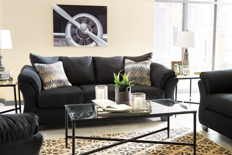 Darcy Black Microfiber Sofa