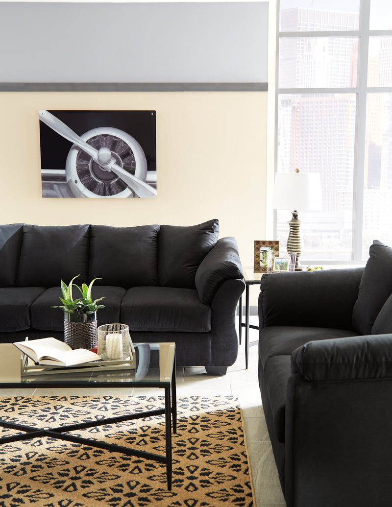 Darcy Black Microfiber Sofa