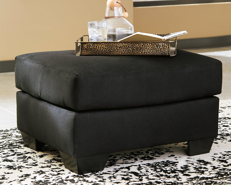 Darcy Black Microfiber Ottoman