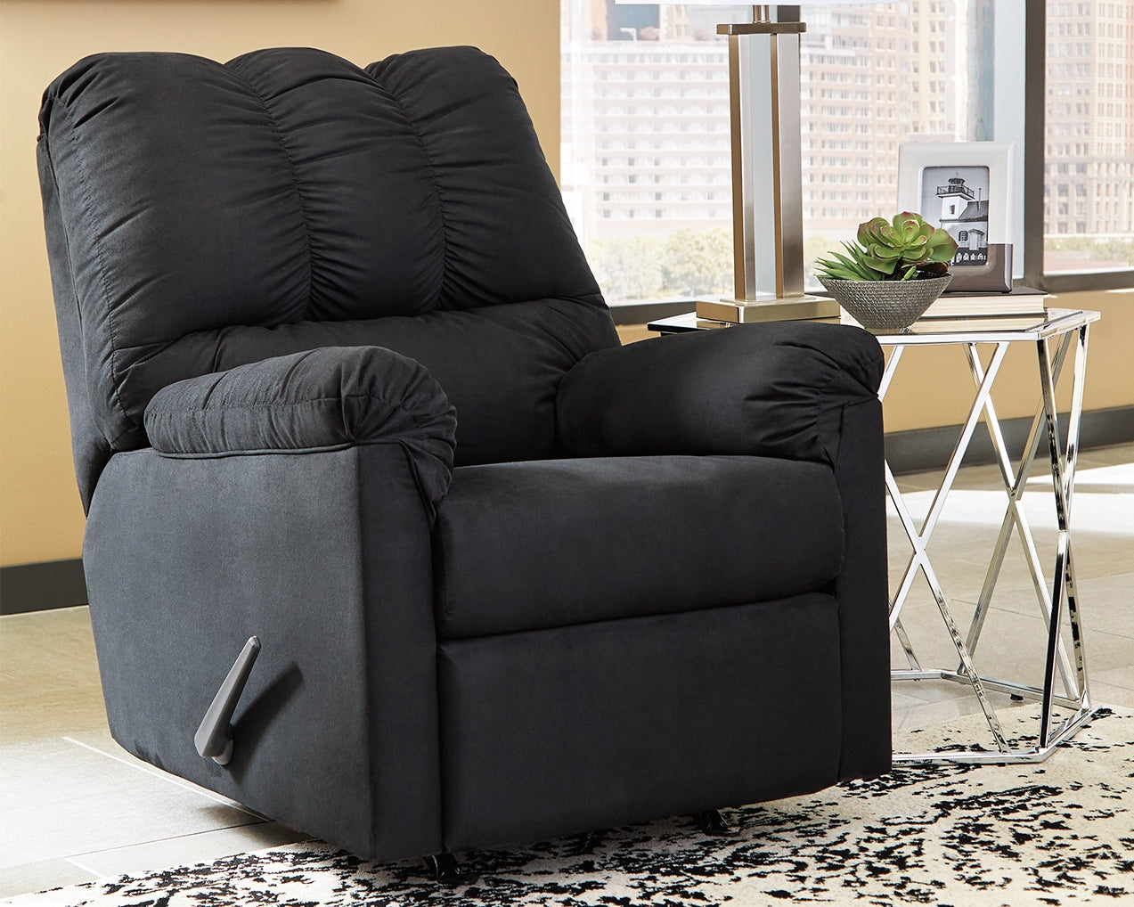 Darcy Black Microfiber Recliner