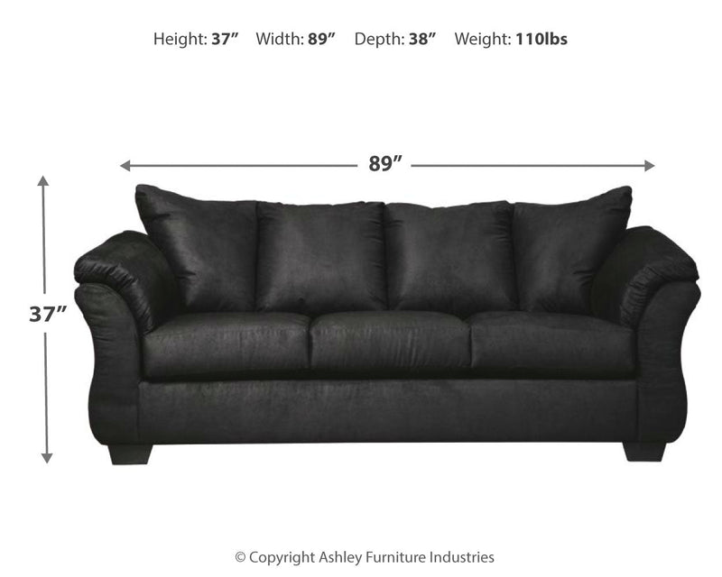 Darcy Black Microfiber Sofa