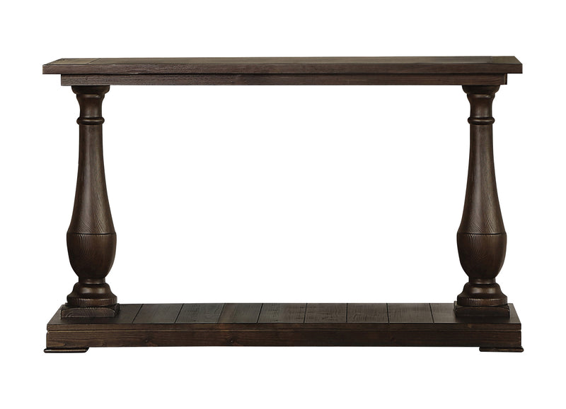 Walden Rectangular Sofa Table With Turned Legs And Floor Shelf Coffee