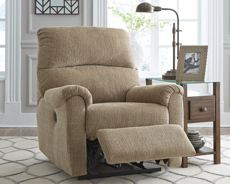 Mcteer Mocha Microfiber Power Recliner