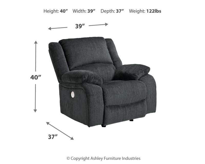 Draycoll Slate Chenille Power Recliner