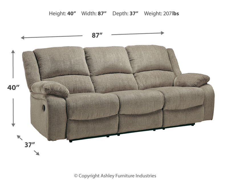 Draycoll Pewter Chenille Reclining Sofa