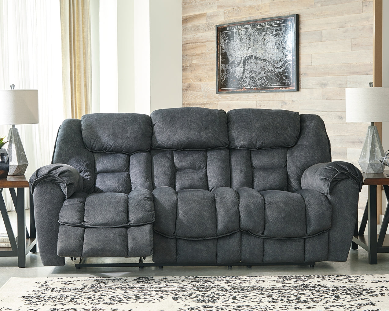 Capehorn Granite Microfiber Reclining Sofa