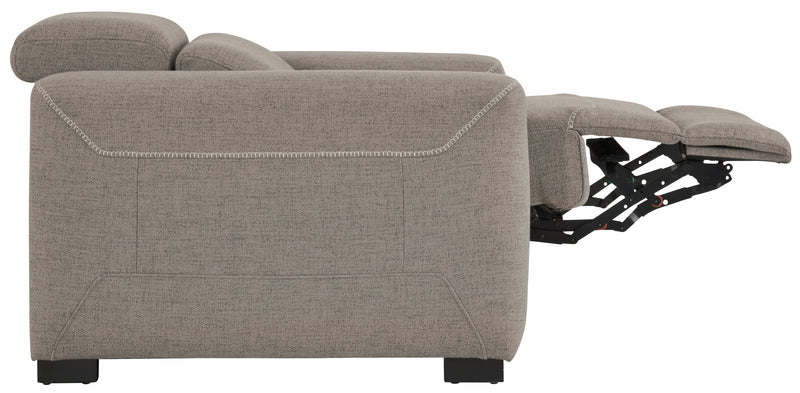 Mabton Gray 3-Piece Sectional With Recliner