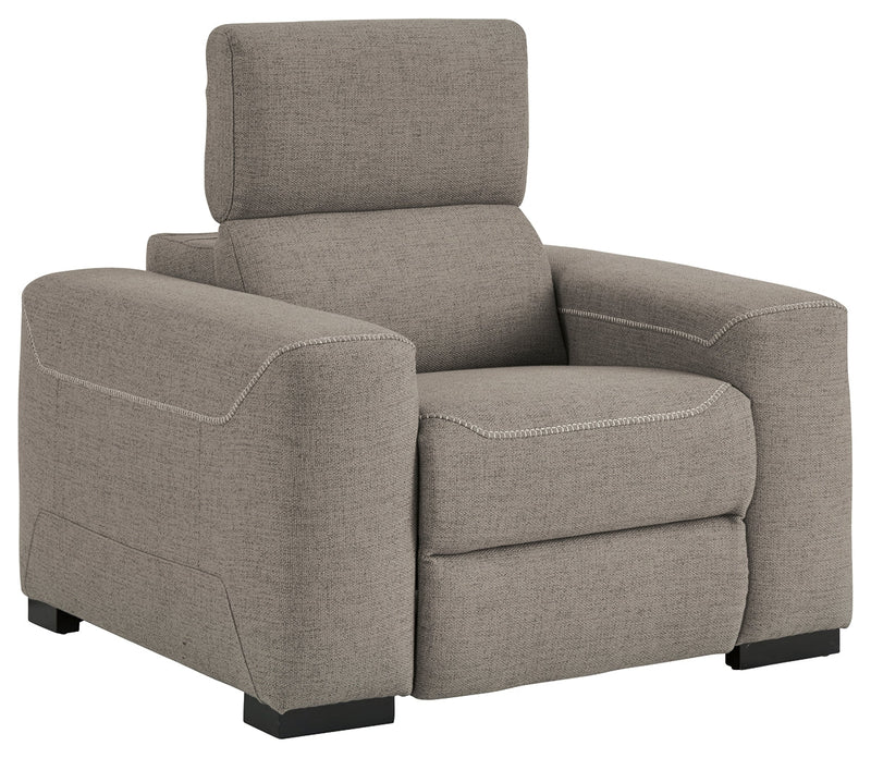 Mabton Gray 3-Piece Sectional With Recliner