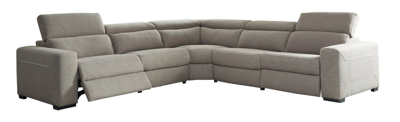 Mabton Gray 5-Piece Power Reclining Sectional