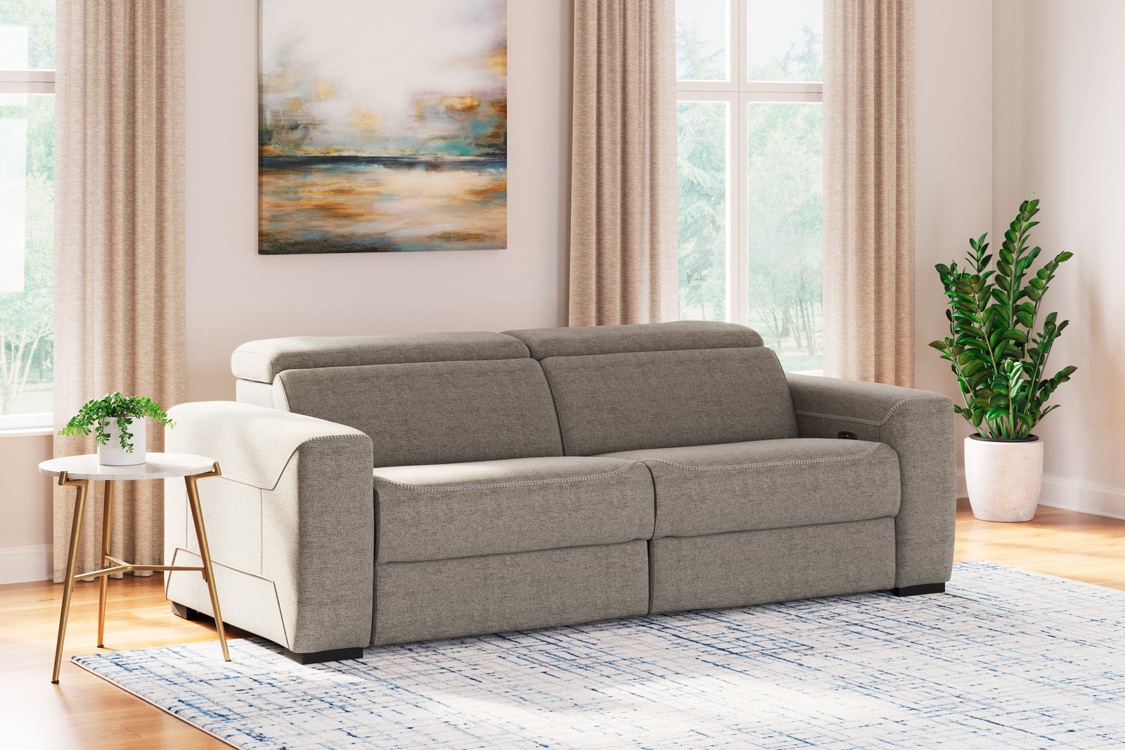 Mabton Gray 2-Piece Power Reclining Loveseat