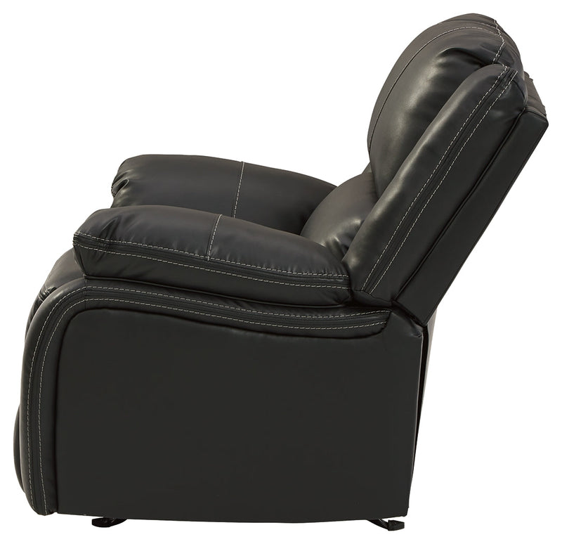 Calderwell Black Faux Leather Recliner