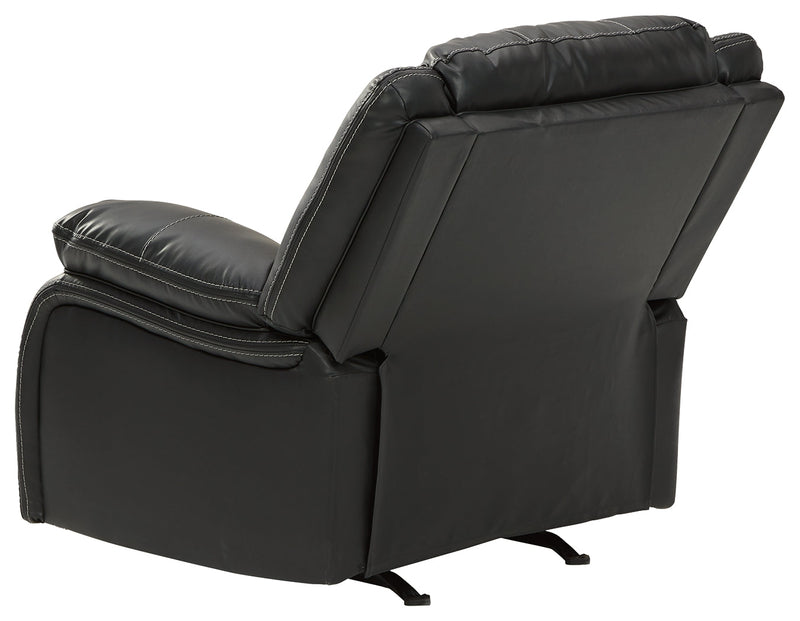 Calderwell Black Faux Leather Recliner