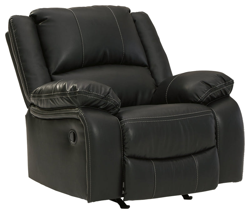 Calderwell Black Faux Leather Recliner