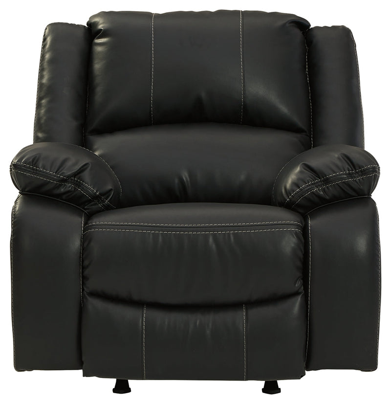 Calderwell Black Faux Leather Recliner