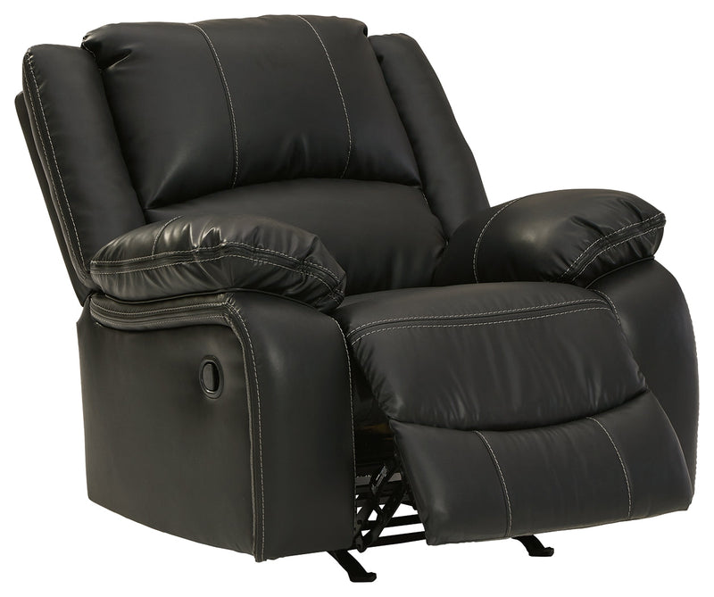 Calderwell Black Faux Leather Recliner