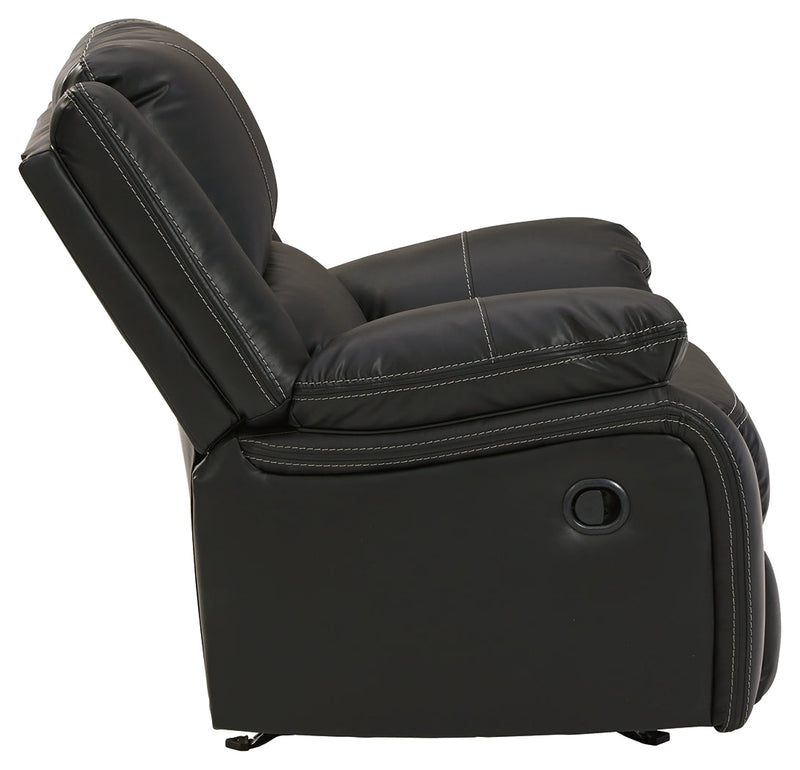 Calderwell Black Faux Leather Recliner