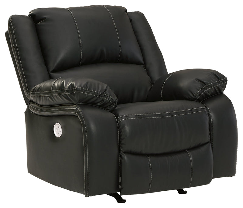 Calderwell Gray Faux Leather Power Recliner