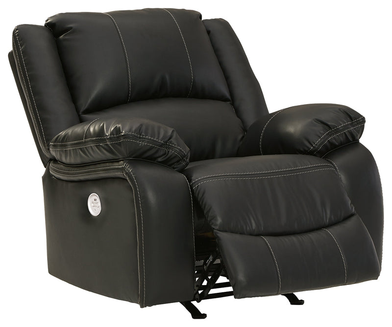 Calderwell Gray Faux Leather Power Recliner