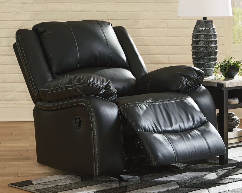 Calderwell Black Faux Leather Recliner