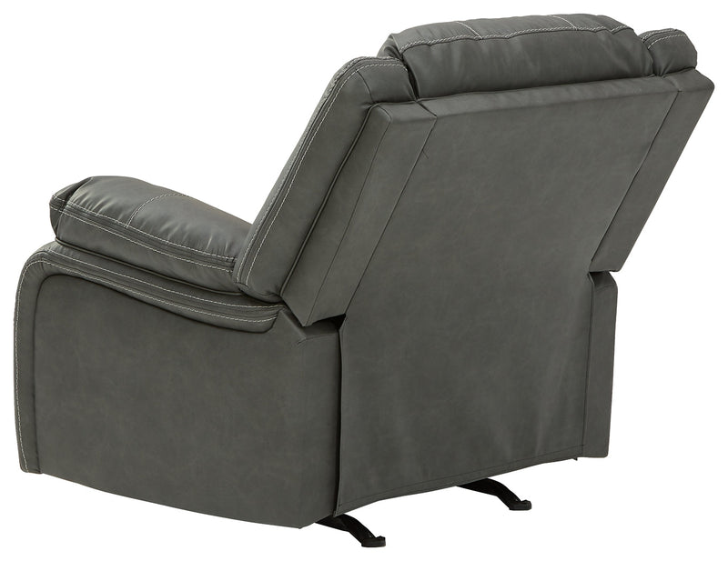 Calderwell Gray Faux Leather Recliner