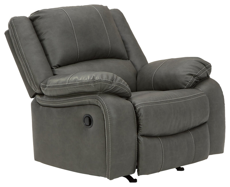 Calderwell Gray Faux Leather Recliner