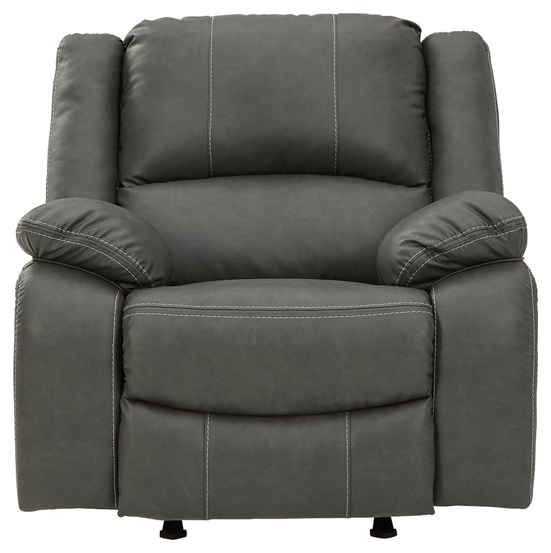 Calderwell Gray Faux Leather Recliner