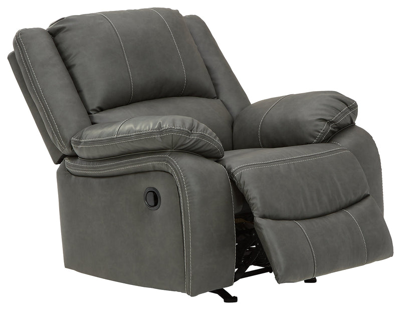 Calderwell Gray Faux Leather Recliner