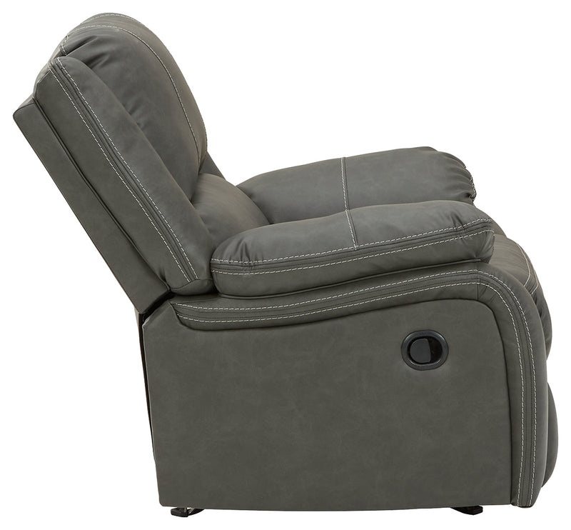 Calderwell Gray Faux Leather Recliner