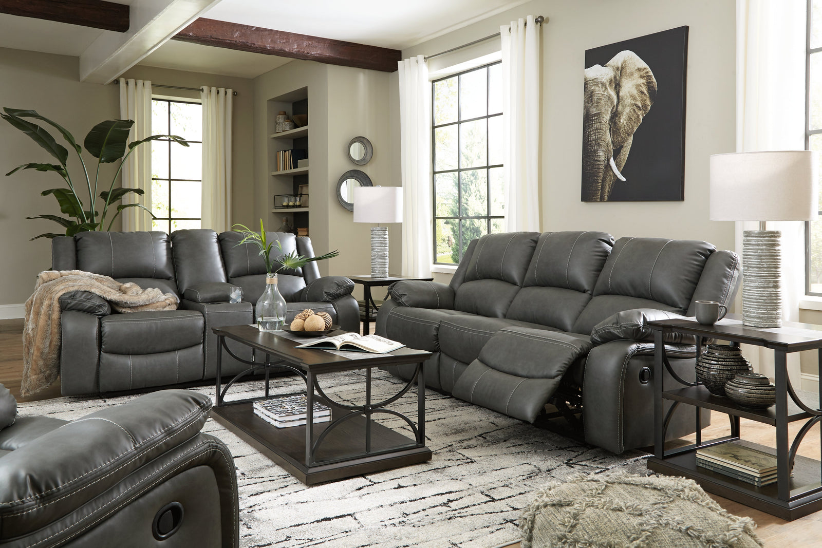 Calderwell Gray Sofa And Loveseat