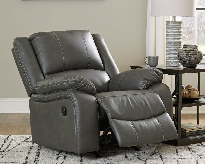 Calderwell Gray Faux Leather Recliner