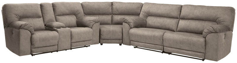 Cavalcade Slate Faux Leather 3-Piece Power Reclining Sectional