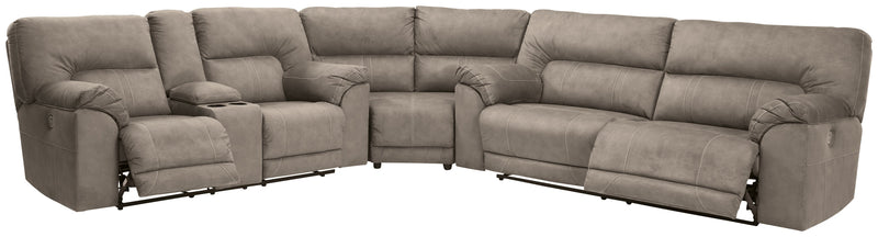 Cavalcade Slate Faux Leather 3-Piece Power Reclining Sectional