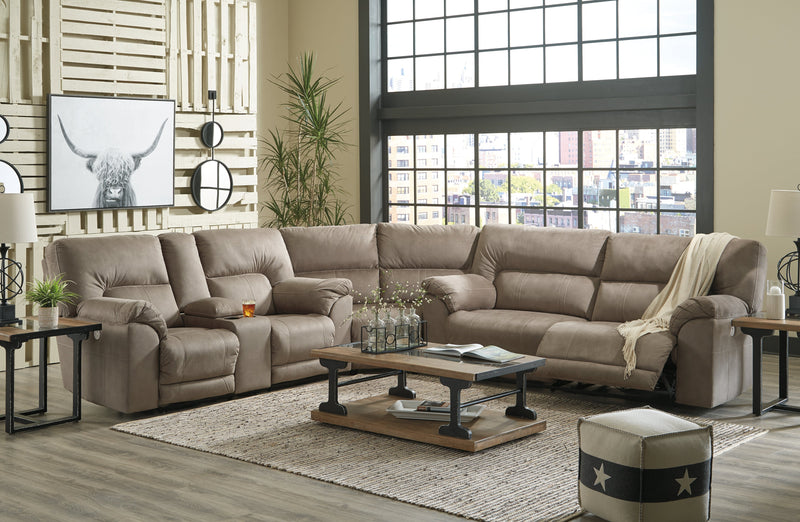 Cavalcade Slate Faux Leather 3-Piece Power Reclining Sectional