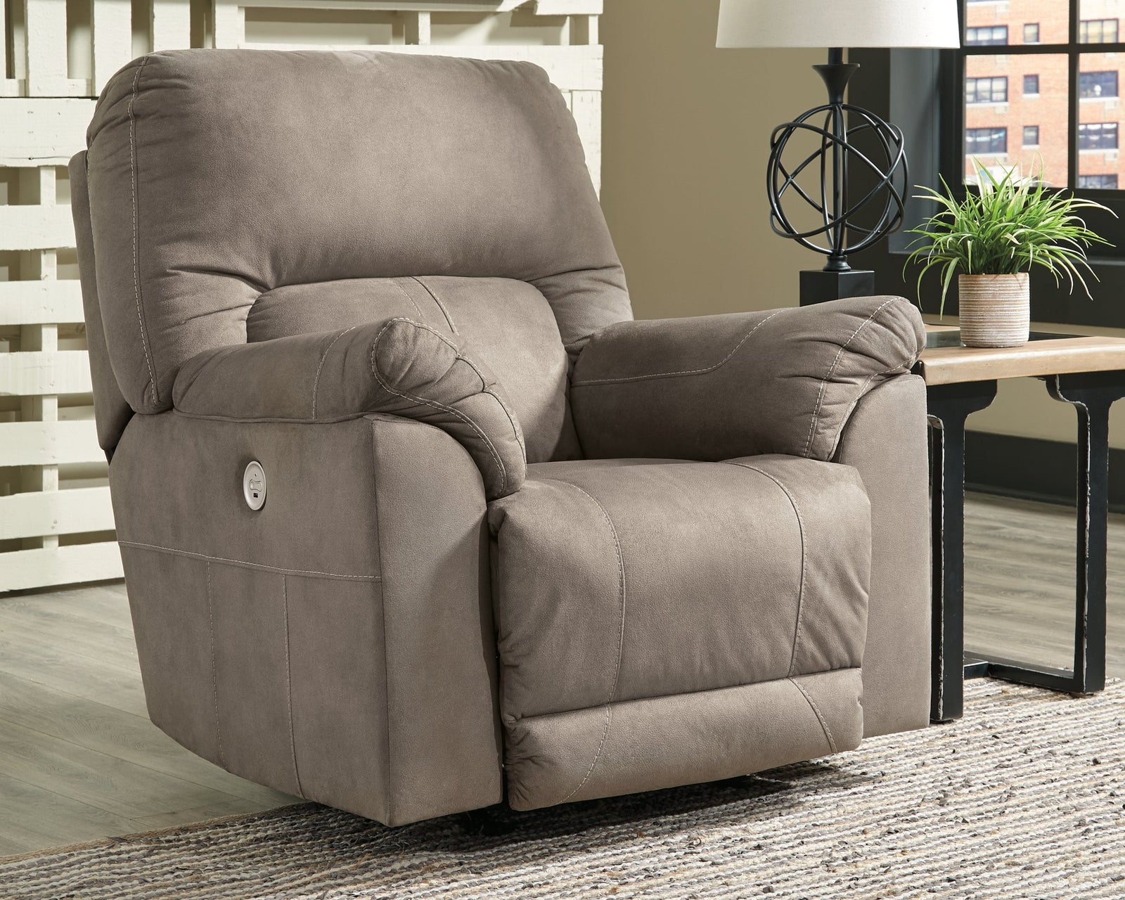 Cavalcade Slate Faux Leather Power Recliner