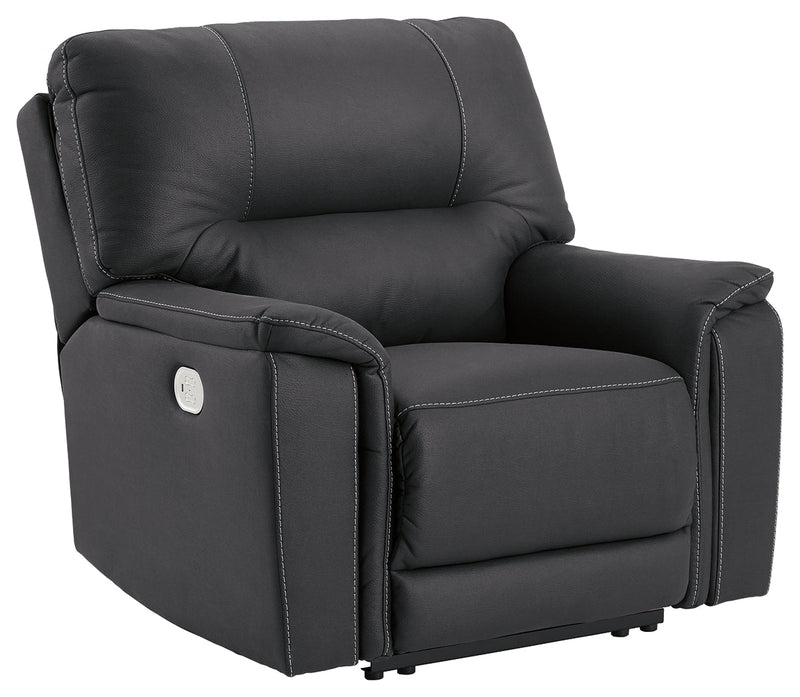 Henefer Midnight 3-Piece Sectional With Recliner