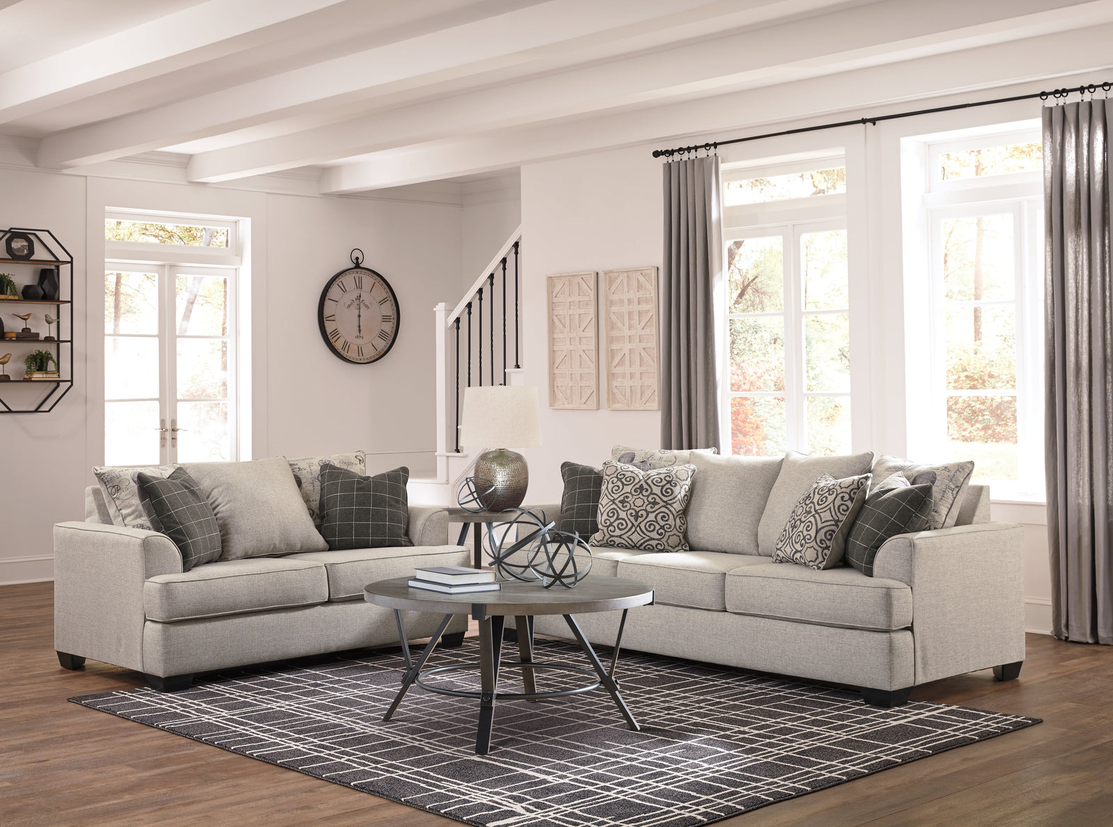 Velletri Pewter Sofa And Loveseat