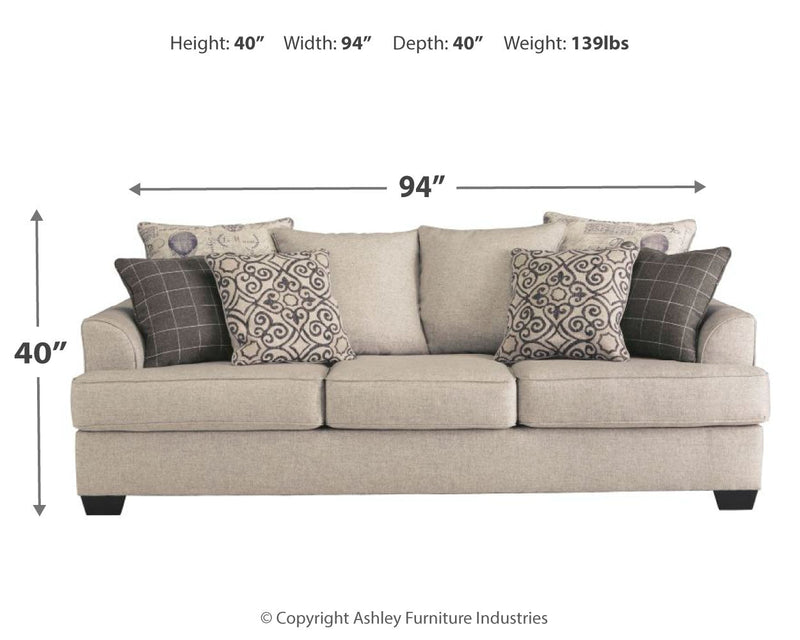 Velletri Pewter Textured Sofa