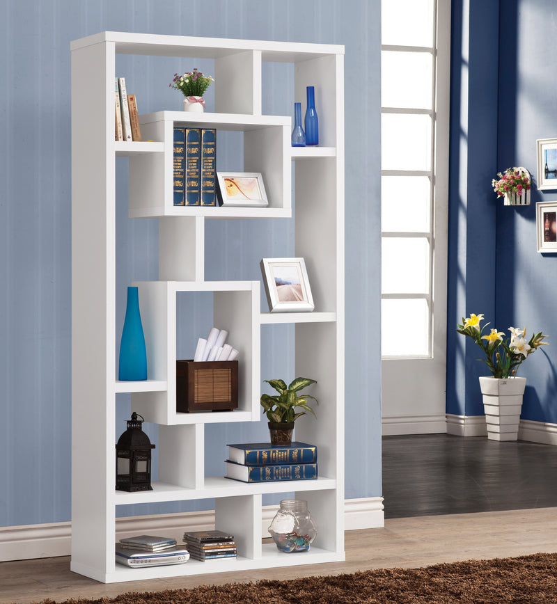 Howie 10 Shelf Bookcase White