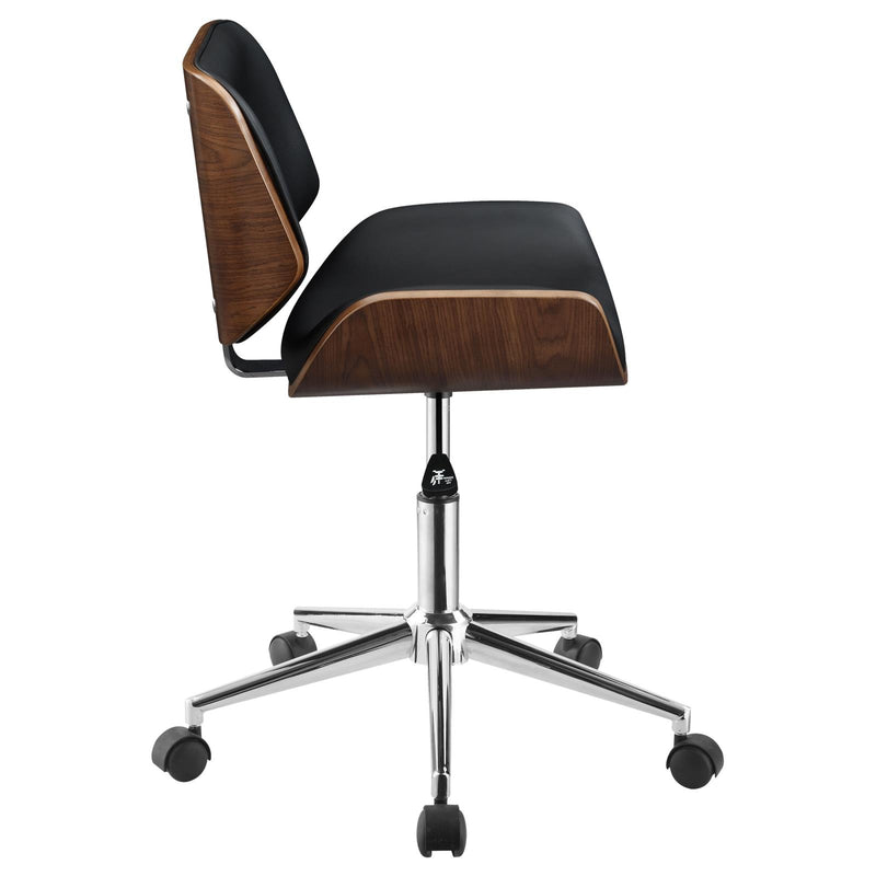 Black Upholstered With Walnut And Chrome Office Chair 800612