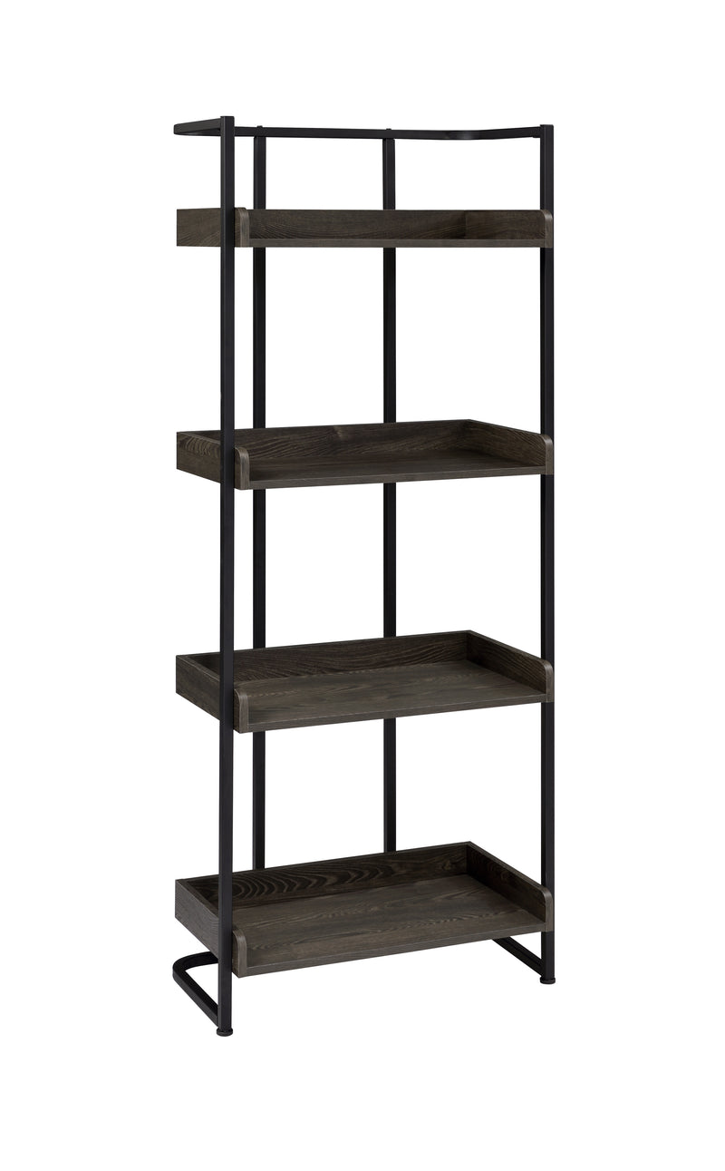 Ember 4 Shelf Bookcase Dark Oak And Sandy Black