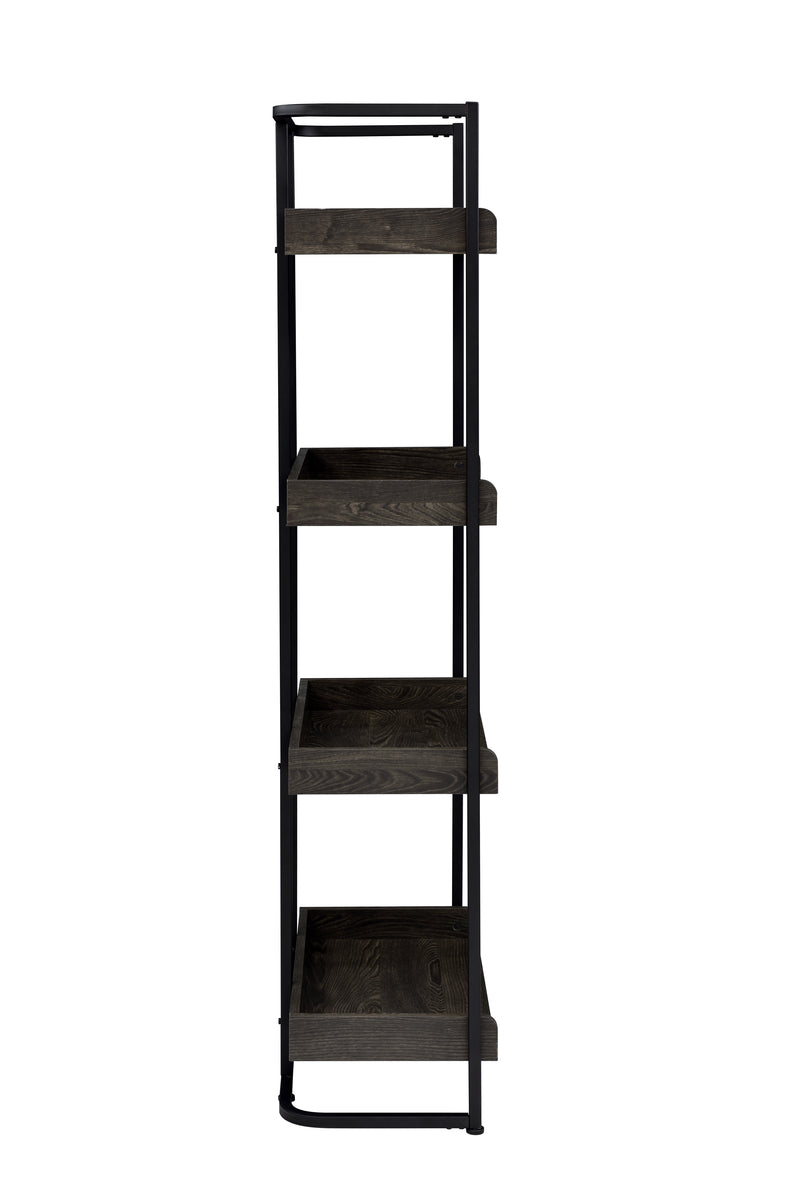 Ember 4 Shelf Bookcase Dark Oak And Sandy Black