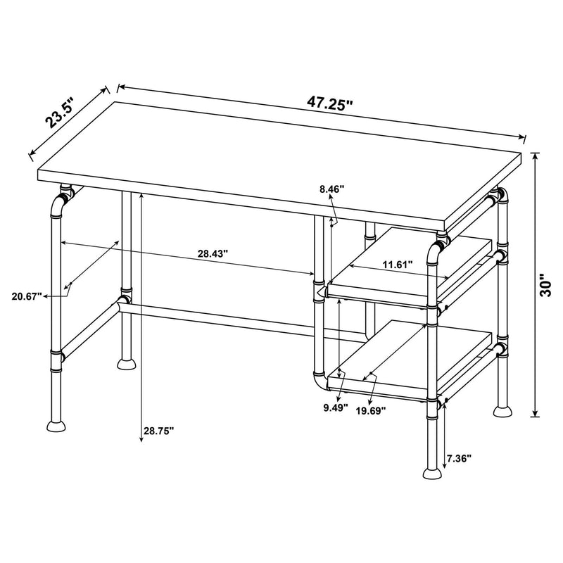 Delray Grey Driftwood Writing Desk