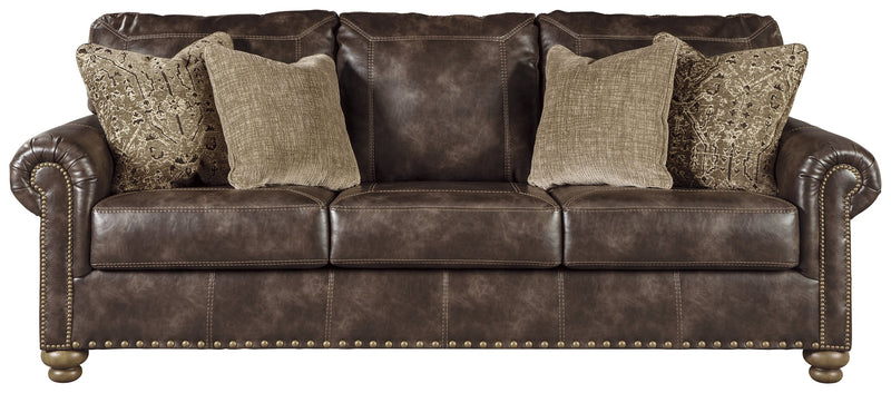 Nicorvo Coffee Faux Leather Queen Sofa Sleeper